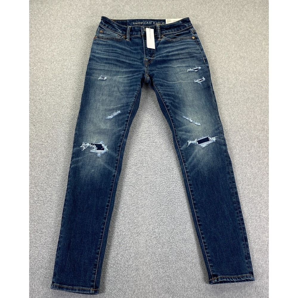 American Eagle Athletic‎ Skinny Jean Men's 28x32 Dark Vintage Airflex+ Temp Tech